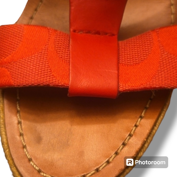 Coach 1941 Orange Mendez Espadrille Wedge Shoes - Picture 4 of 11